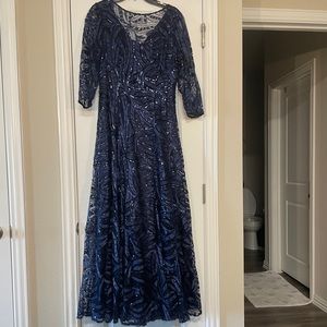 Navy Blue Mother of the Bride Dress, Prom, Evening Dress